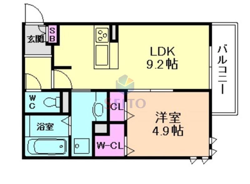 ノースグレーシア(1LDK/1階)の間取り写真