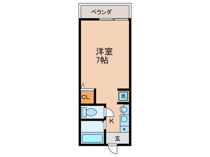 インサイトコート山科(1K/2階)の間取り写真