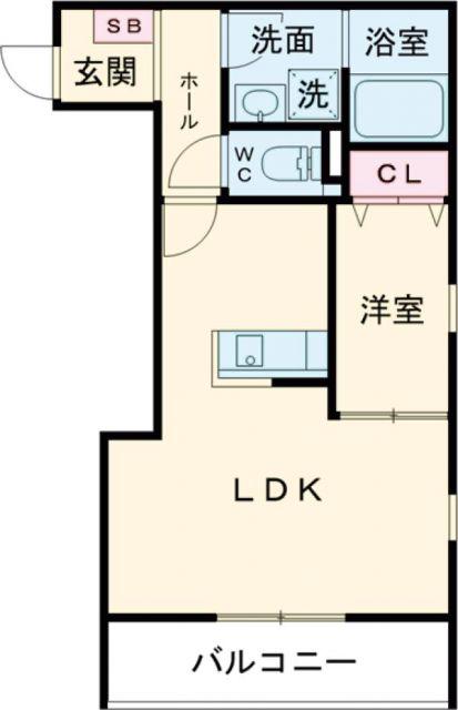 フェリーチェ泉大津(1LDK/2階)の間取り写真