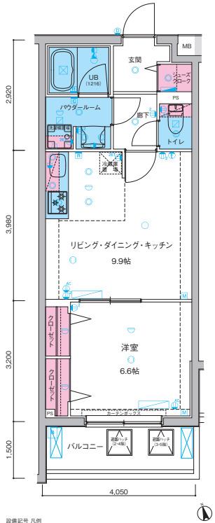 GENOVIA亀戸水神SKYGARDEN(1LDK/3階)の間取り写真