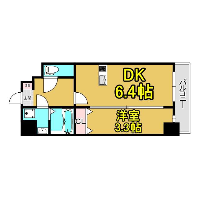 JMFレジデンス都島(1DK/7階)の間取り写真