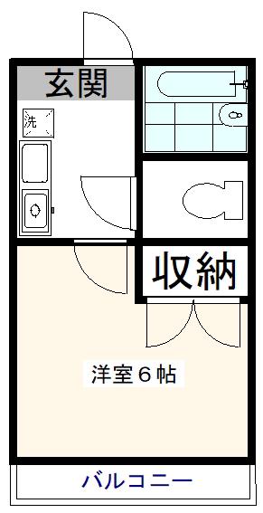 サンライト富士見(1K/2階)の間取り写真