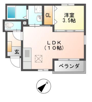サンセールヤマビコ(1LDK/1階)の間取り写真