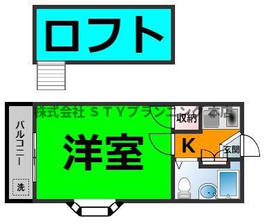 リエス高針(1K/2階)の間取り写真
