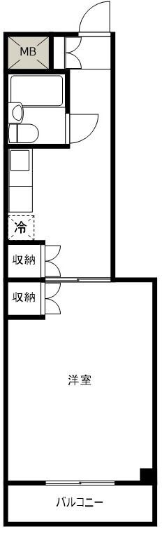 NAC宇都宮コーポ(1DK/2階)の間取り写真