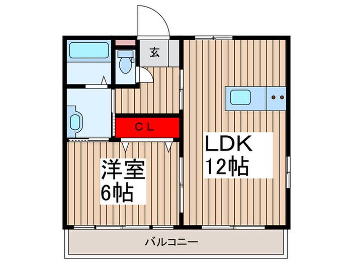 パ-クハイム宮代(1LDK/1階)の間取り写真