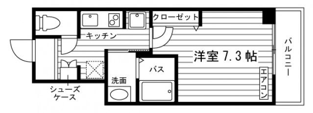 イルデフルールカナミ1(1K/1階)の間取り写真