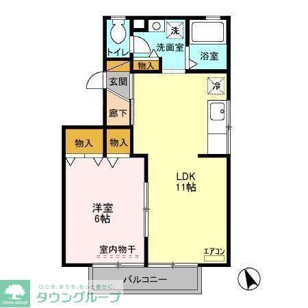 ヴェルドミールA(1LDK/1階)の間取り写真