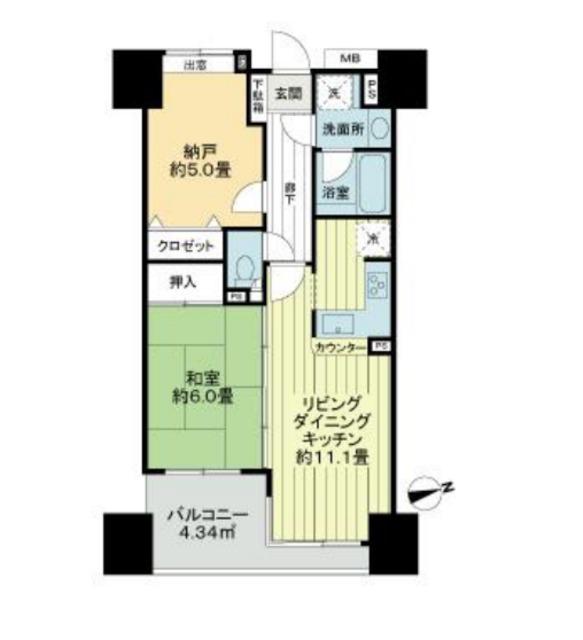 ライオンズステーションプラザ練馬(1SLDK/9階)の間取り写真