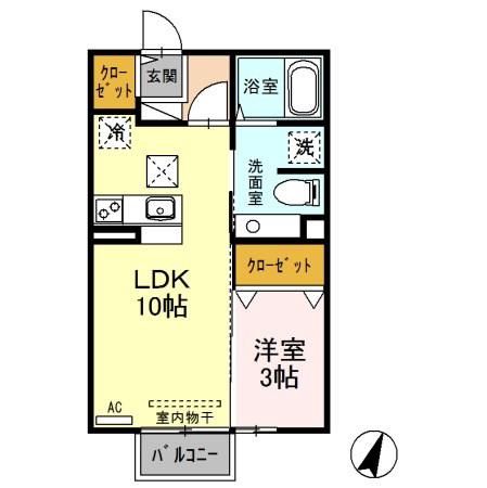 ボナールの杜(1LDK/1階)の間取り写真