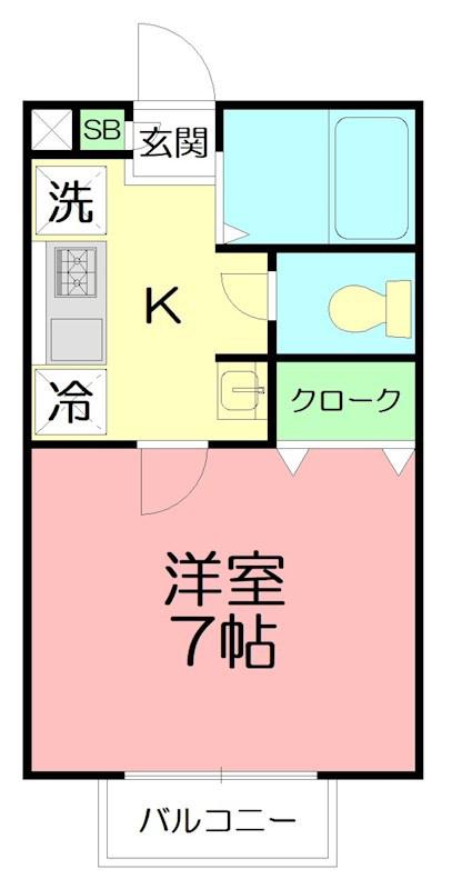 ケイスクラン(1K/1階)の間取り写真