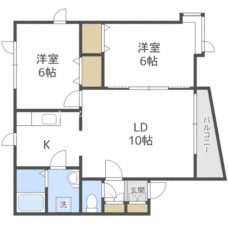 ソルトケープ(2LDK/2階)の間取り写真