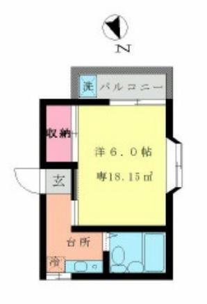 浦野テラスハウス(1K/2階)の間取り写真