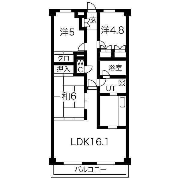 リアライズ垂水(3LDK/5階)の間取り写真