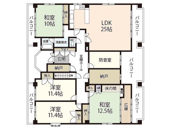 重森ビル(4SLDK/4階)の間取り写真