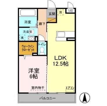 サンシャインII(1LDK/2階)の間取り写真