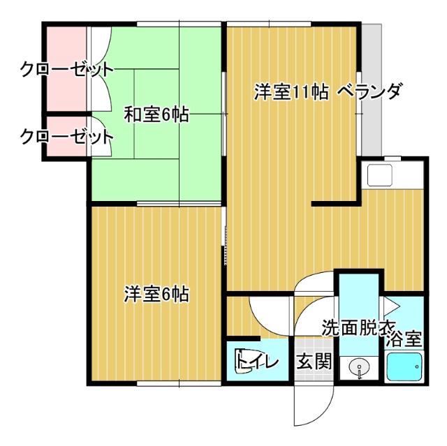 サンフォレスト俵(2LDK/2階)の間取り写真