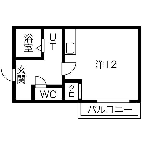 ウエスト CANAL(ワンルーム/7階)の間取り写真