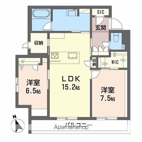 プレミアス赤坂けやき通(2LDK/2階)の間取り写真