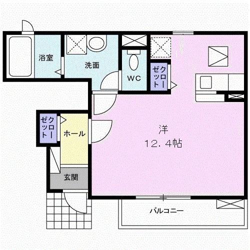 ヴォヤージュ(ワンルーム/1階)の間取り写真