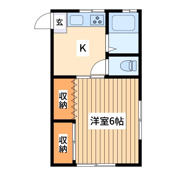 大山ハイツ(1K/1階)の間取り写真