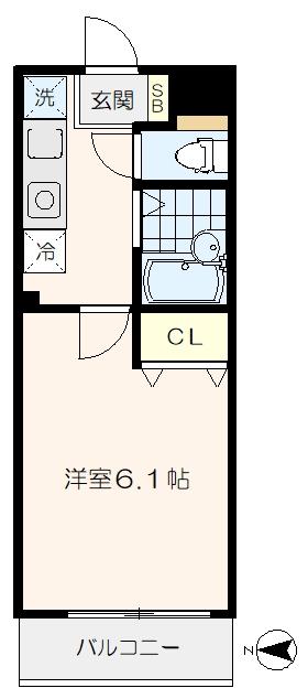 フェリーチェ豊玉中壱番館(1K/1階)の間取り写真