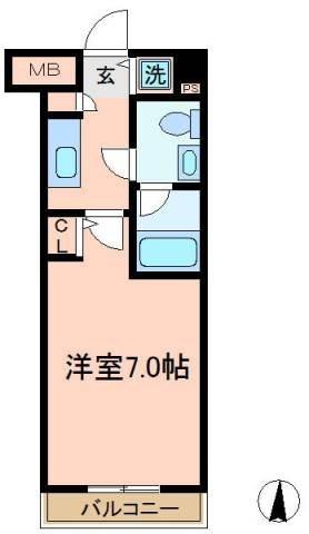 MAJORLAND横濱鶴見(1K/2階)の間取り写真