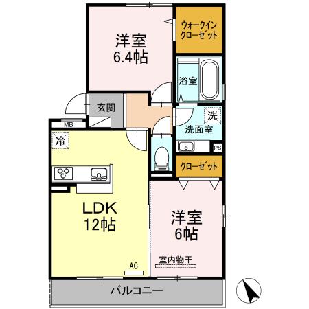 SEJOUR K(2LDK/3階)の間取り写真
