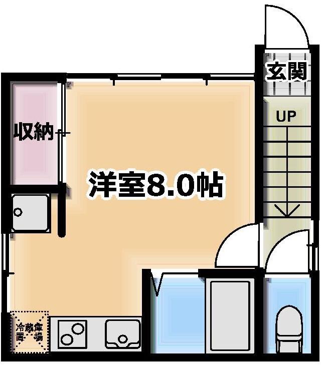 第二ユキハウス(ワンルーム/2階)の間取り写真