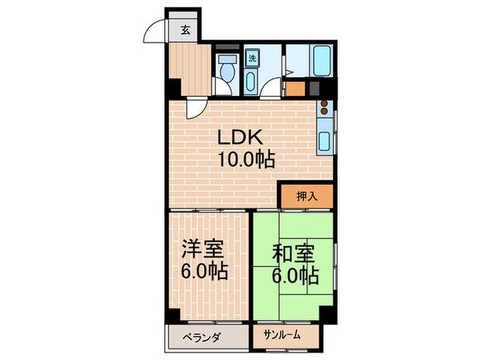ROYAL MAISON鹿塩壱番館(2LDK/2階)の間取り写真