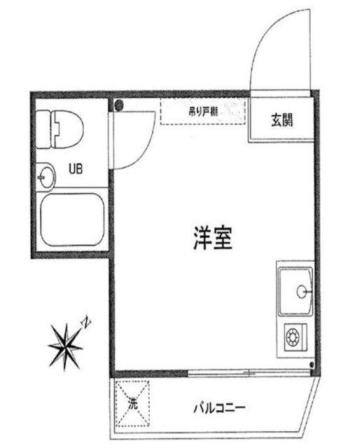 フラット中野(ワンルーム/3階)の間取り写真