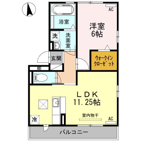 ル・プランタン(1LDK/1階)の間取り写真