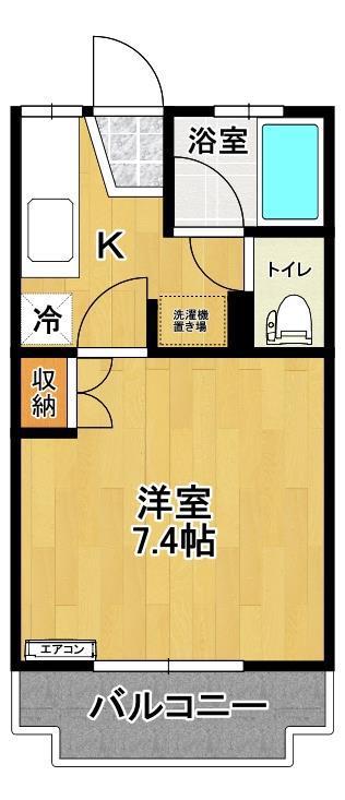 安積パールハイツ(1K/1階)の間取り写真