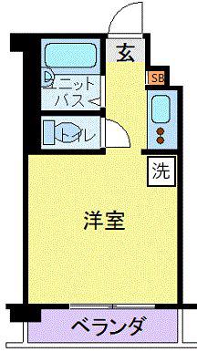 エルウィング立川二番館(1K/4階)の間取り写真
