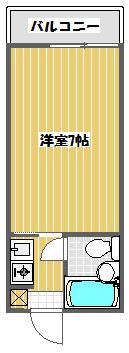 ホワイトハウス(1K/1階)の間取り写真
