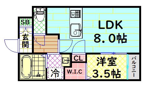 ST.RESIDENCE七道(1LDK/3階)の間取り写真