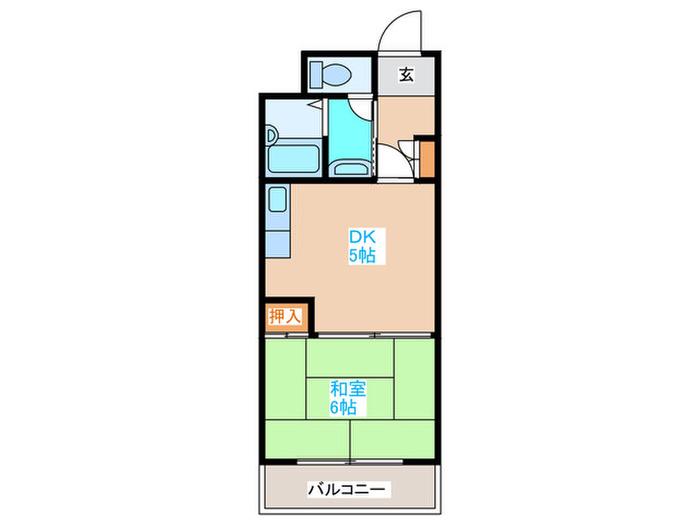 ライオンズマンション第5大通(1DK/8階)の間取り写真