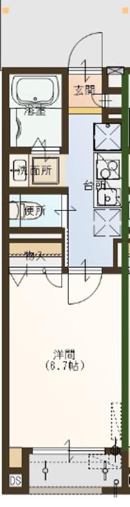 BELLE LEAD.K(1K/2階)の間取り写真