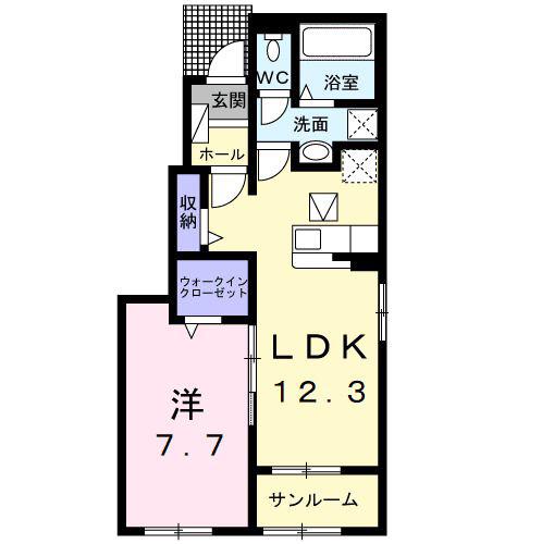 宮久保4丁目アパートIII(1LDK/1階)の間取り写真