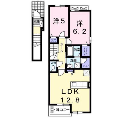 メゾン・ドゥ・ファミーユ(2LDK/2階)の間取り写真