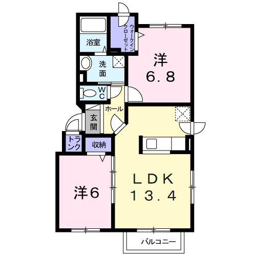 エスポワール(2LDK/3階)の間取り写真