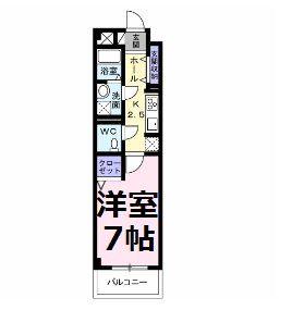 オーガスタ KTⅢ(1K/3階)の間取り写真