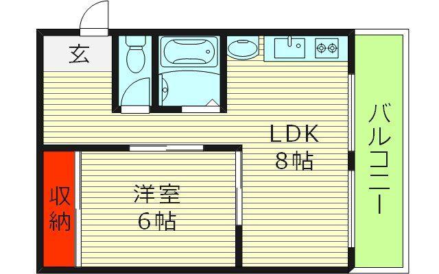 川庄ハイツ(2DK/2階)の間取り写真