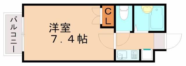 ラビータ本城 A棟(1K/3階)の間取り写真