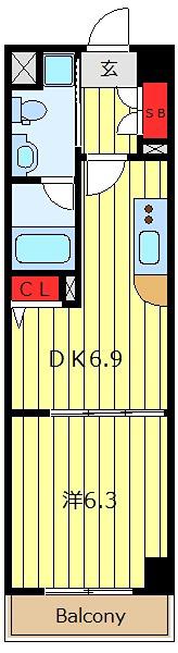 OLD PAL(1DK/2階)の間取り写真