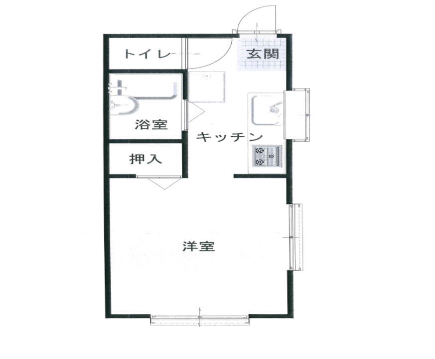 すずきアパート(1K/1階)の間取り写真