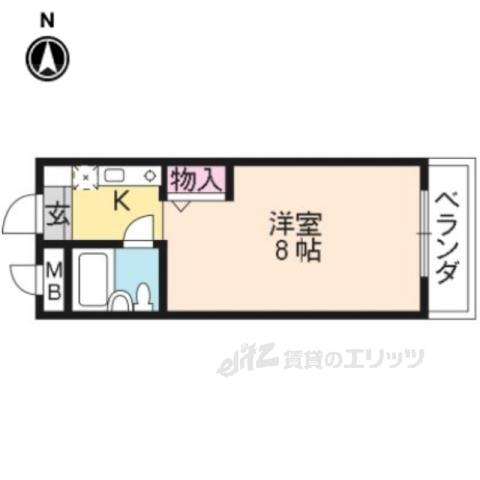 宮崎マンションⅡ(1K/4階)の間取り写真