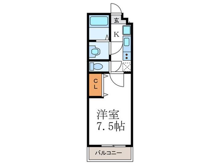 INLEGNO円町(1K/1階)の間取り写真