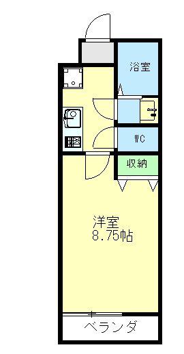ハーグレジデンス京都鞍馬口(1K/2階)の間取り写真