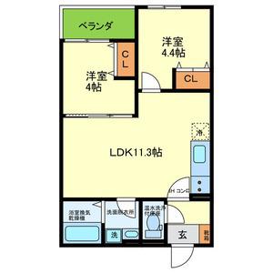 富田林市本町AP工事(2LDK/1階)の間取り写真